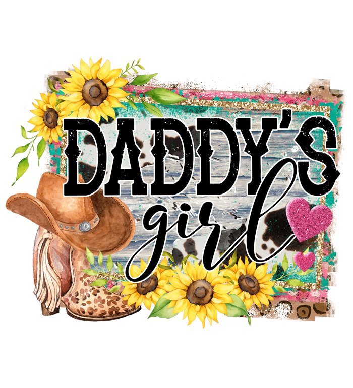 Daddy's Girl Sunflower Design pressed on a garment