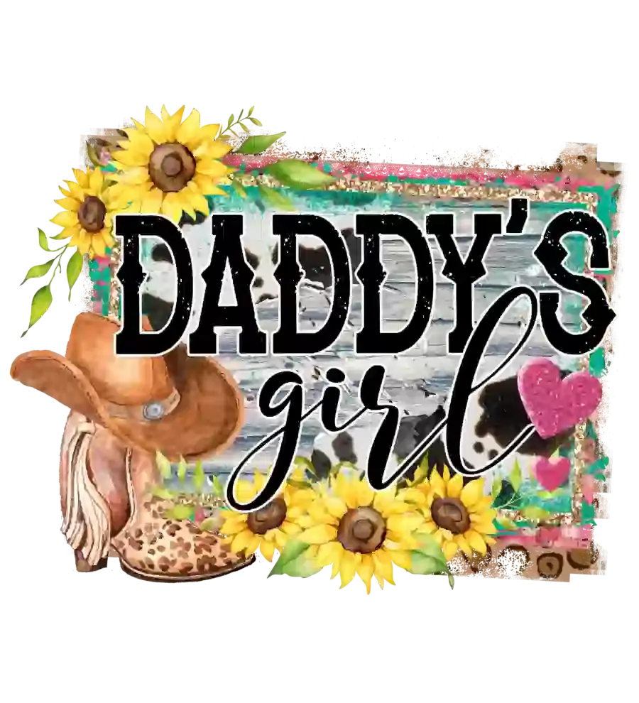 Daddy's Girl Sunflower Design - DTF Ready To Press