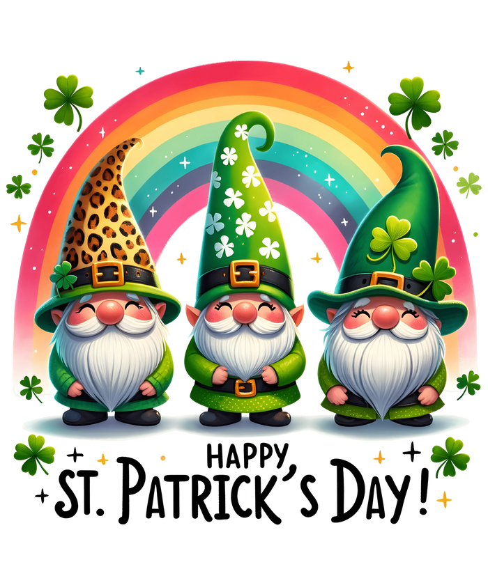 Happy St. Patrick's Day Irish Gnome Design pressed on a garment