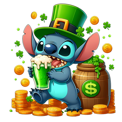 Lilo and Stitch Saint Patty's Feeling Lucky | DTF Dallas - DTF Dallas 