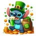 Disney Lilo And Stitch Saint Patrick's Feeling Lucky Design - DTF Ready To Press