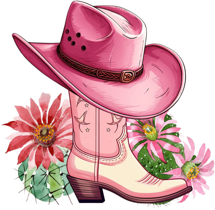 Western Cowgirl Design pressed on a garment