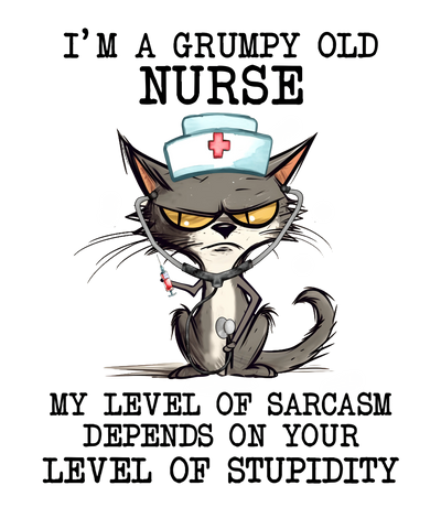 Cool Nurse Cat Design - DTF Ready To Press - DTF Dallas 