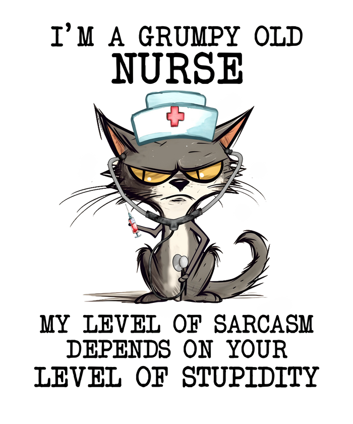 Cool Nurse Cat Design pressed on a garment