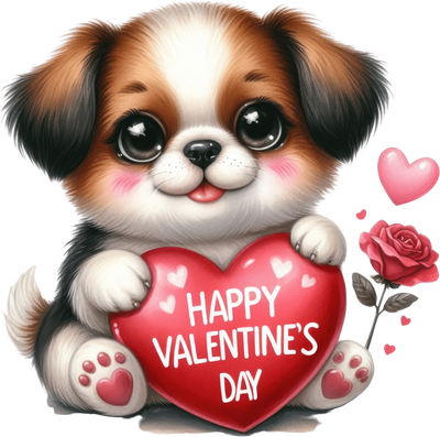 Happy Valentine's Day Puppy Design | DTF Dallas - DTF Dallas 