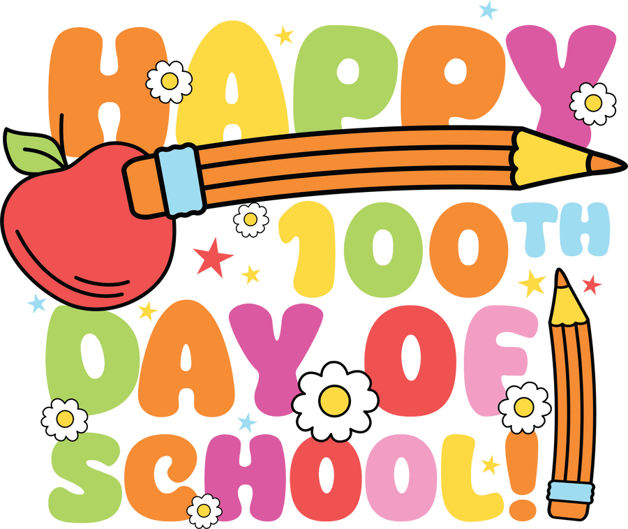 Happy 100 Days of School Teacher Design | DTF Dallas