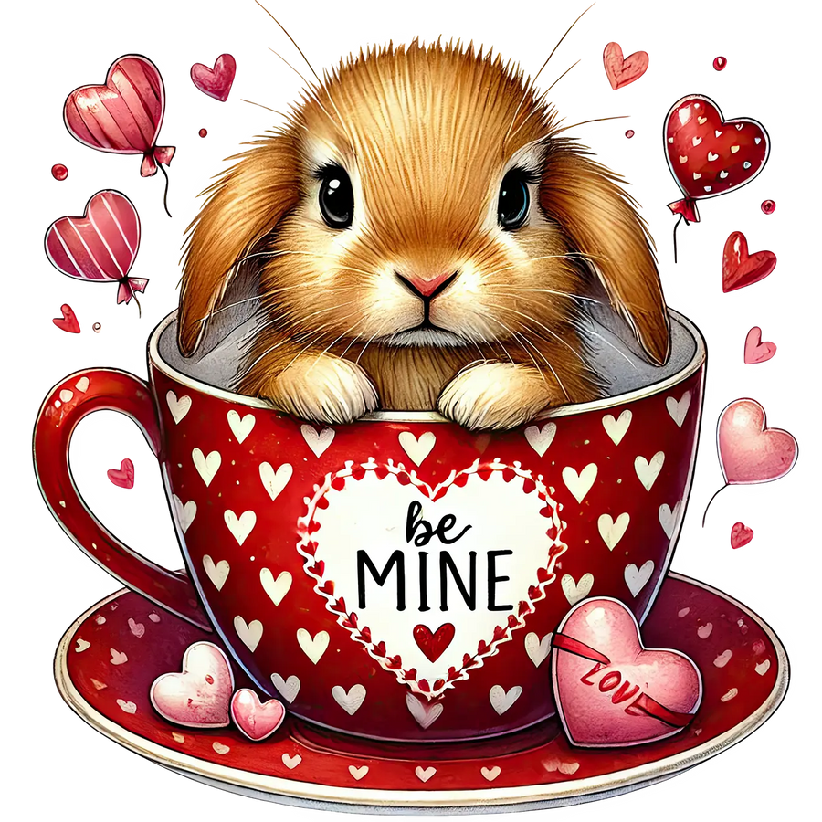 Love Bunny Valentine's Day Design | DTF Dallas