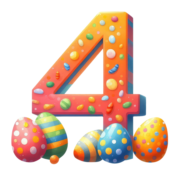 Easter Number 4  Design pressed on a garment