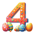 Easter Number 4  Design - DTF Ready To Press - DTF Dallas 