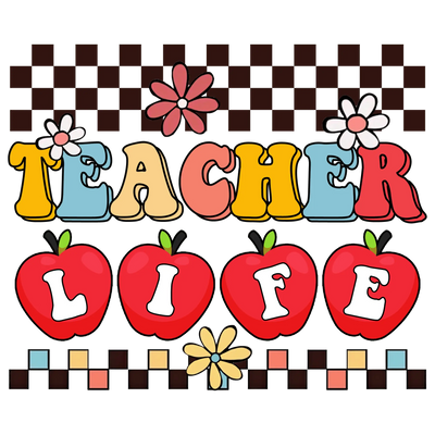 Retro Teacher Life DTF Design Ready to Press V1 | DTF Dallas - DTF Dallas 