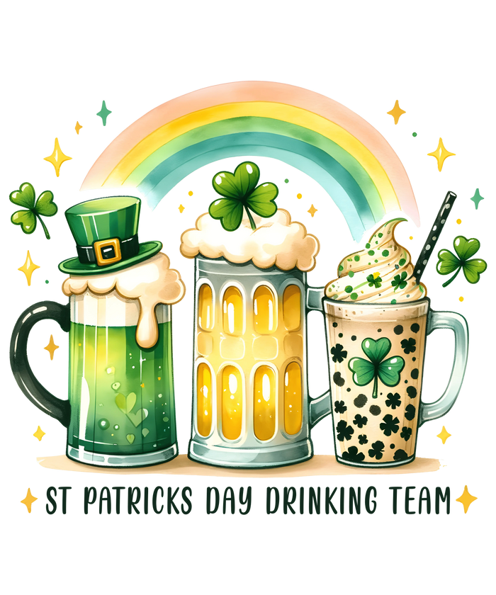 Saint Patrick's Day Funny Beer Design pressed on a garment