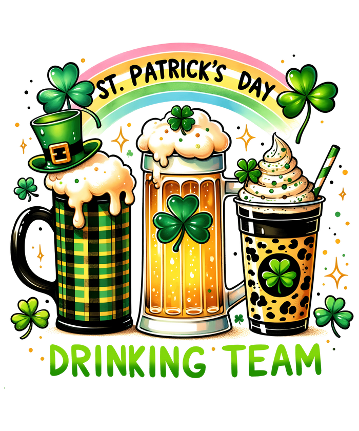 St. Patrick's Day Drinking Team Design pressed on a garment