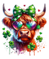 St. Paddy's Day Cool Highland Cow Design - DTF Ready To Press