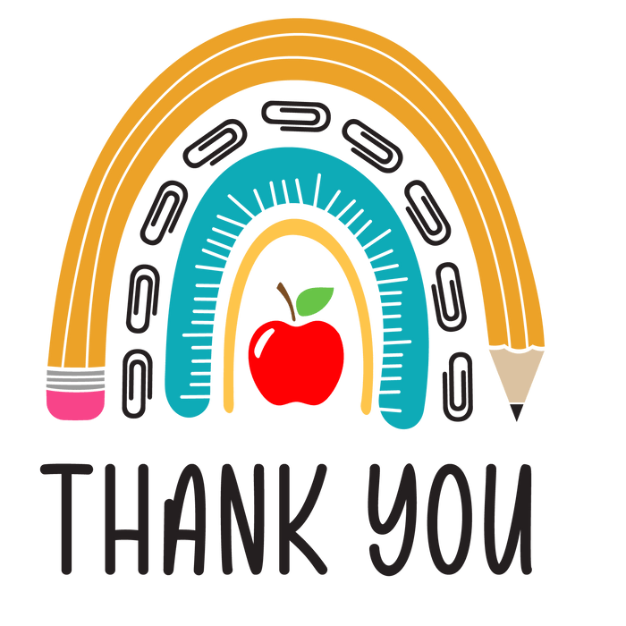 Thank You Teacher Design pressed on a garment