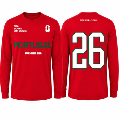 FIFA World Cup 2026 Portugal Long Sleeve Shirt – Official "We Are 26" Tee - DTF Dallas 