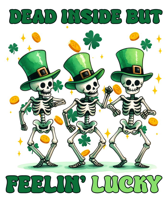 St Patrick's Day Funny Skeletons Design pressed on a garment