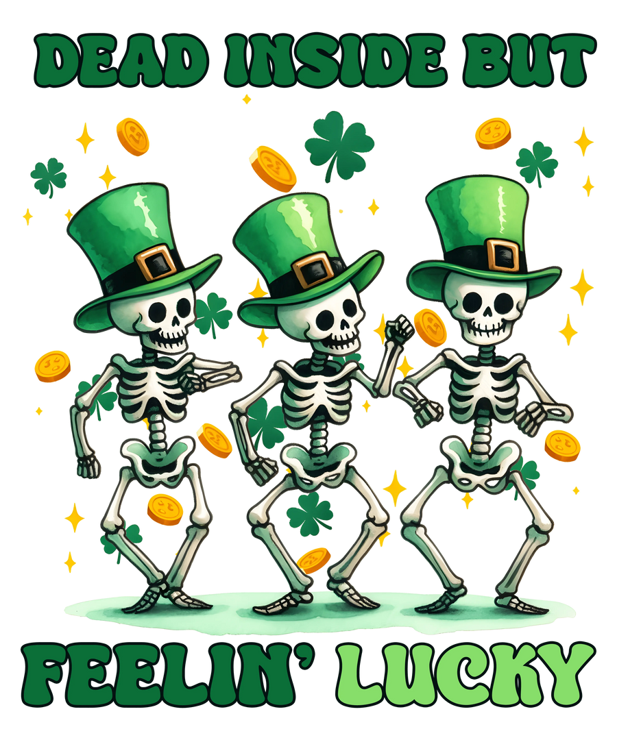 St Patrick's Day Funny Skeletons Design | DTF Dallas