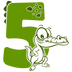 Dinosaur Number 5 Design - DTF Ready To Press - DTF Dallas 