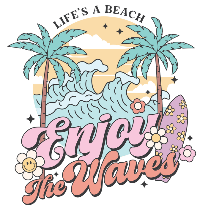 Beach Life Design pressed on a garment