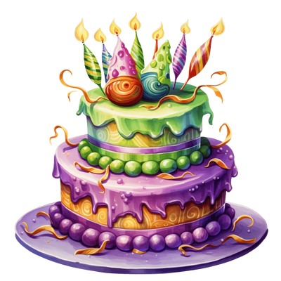 Mardi Gras Cake Design - DTF Ready To Press - DTF Dallas 