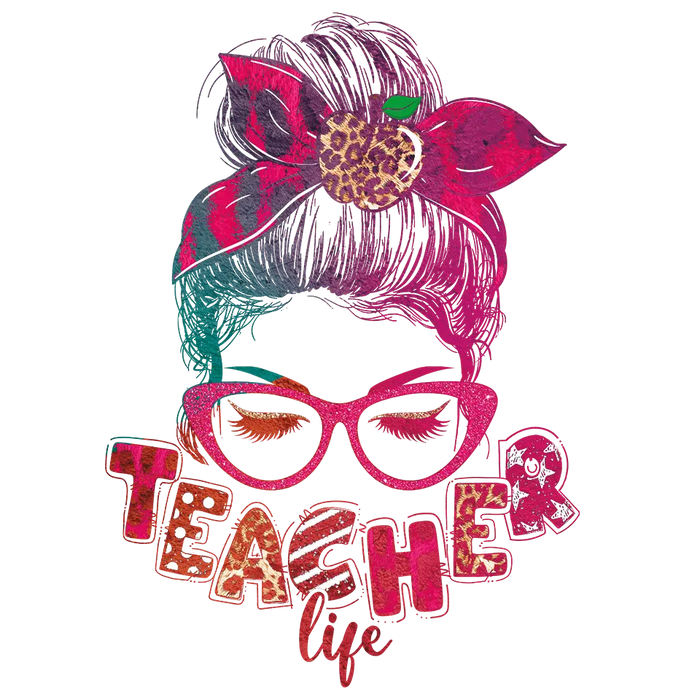 Cool Teacher Life Design pressed on a garment