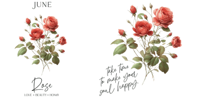 UV DTF 16 oz Libbey Cup Wrap Rose Birthday | DTF Dallas - DTF Dallas 