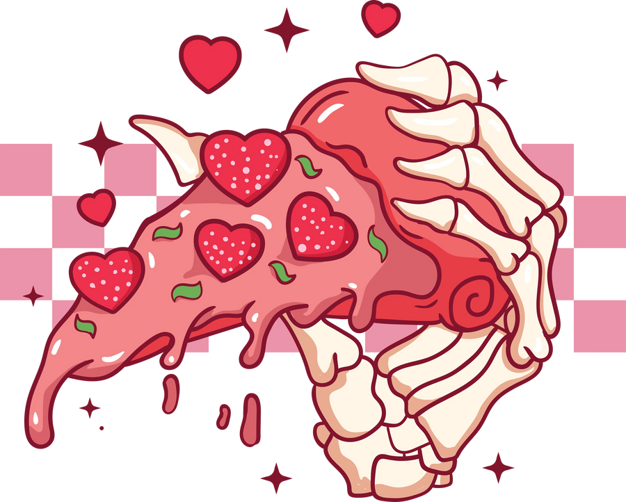 Valentine's Day Pizza Lover Design - DTF Ready To Press