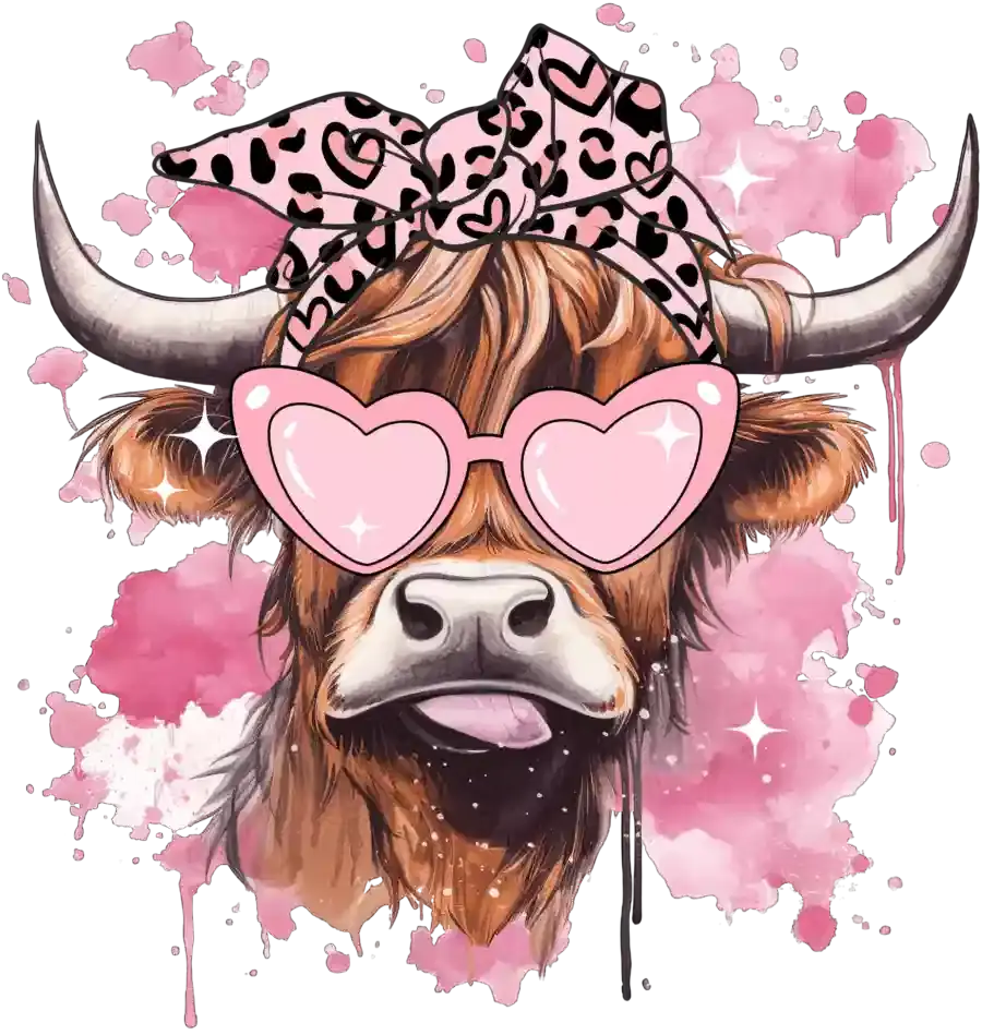 Farm Life Valentine's Day Cow Design | DTF Dallas