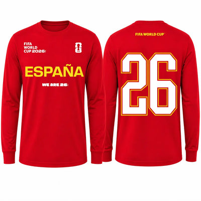 FIFA World Cup 2026 España Long Sleeve Shirt – Official "We Are 26" Tee - DTF Dallas 