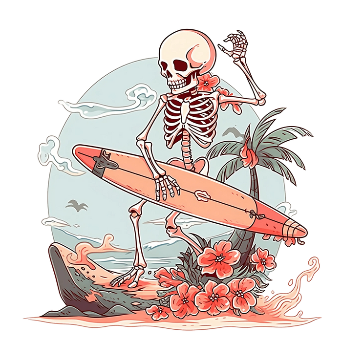Funny Beach Design pressed on a garment