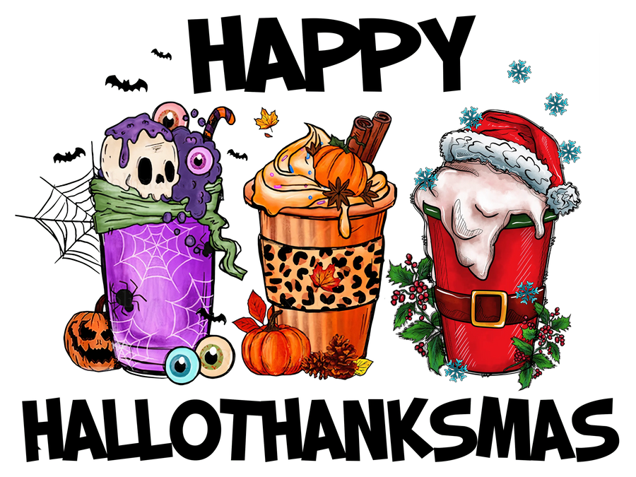 Happy Hallothanksmas DTF-Ready to Press | DTF Dallas