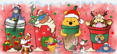 UV DTF 16 oz Libbey Glass Cup Winnie the Pooh 1 | DTF Dallas - DTF Dallas 