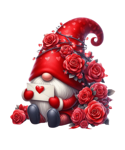 All Rose for You - Gnome Valentine's Day Design | DTF Dallas - DTF Dallas 