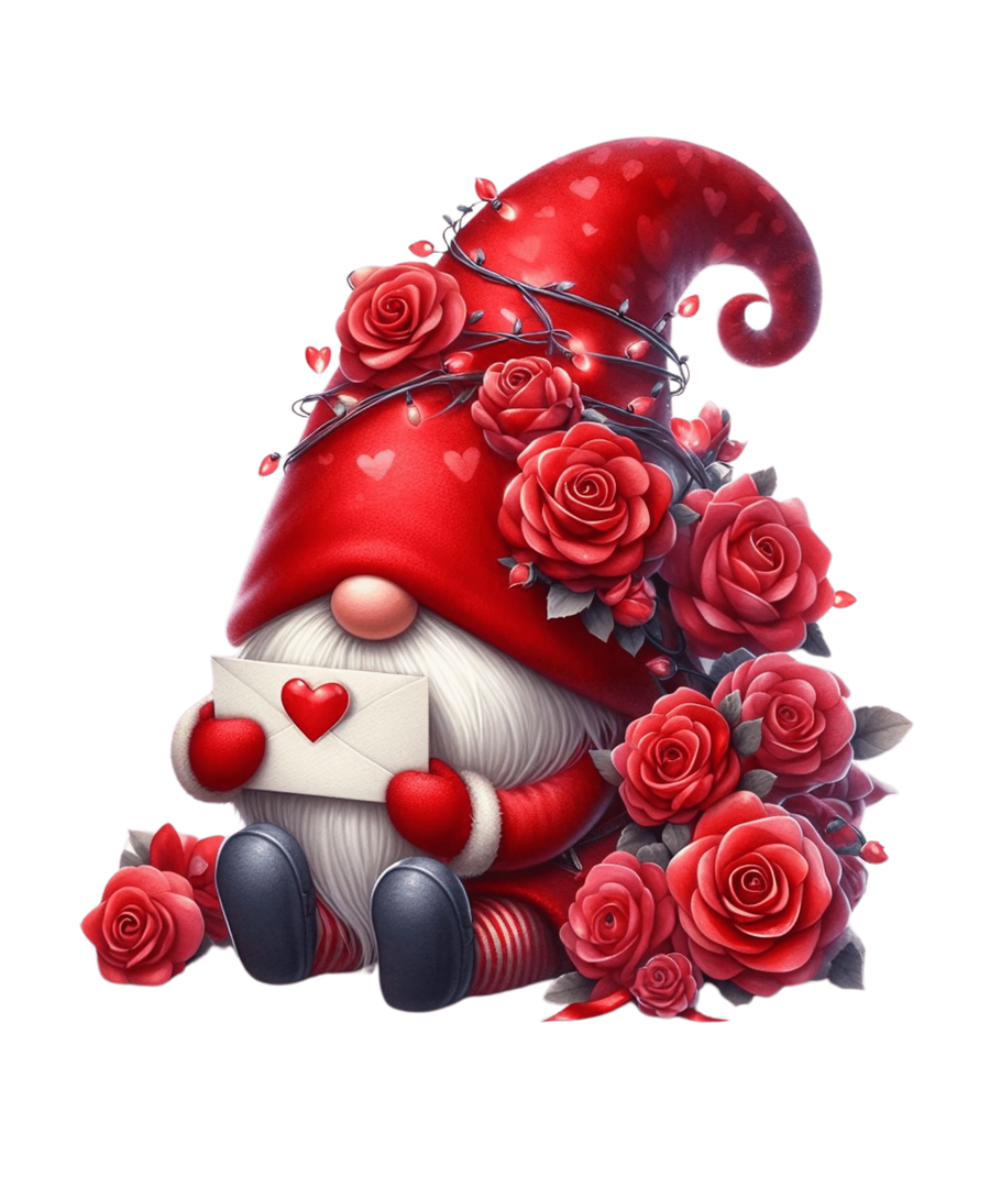 All Rose for You - Gnome Valentine's Day Design | DTF Dallas