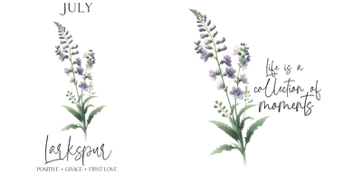 July Larkspur Birthday Glass Cup Wrap | DTF Dallas - DTF Dallas 