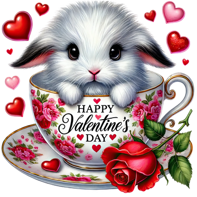 Happy Valentine's Day Bunny Design | DTF Dallas - DTF Dallas 