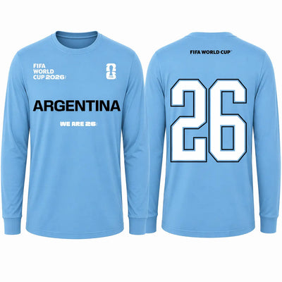 FIFA World Cup 2026 Argentina Long Sleeve Shirt – Official "We Are 26" Tee - DTF Dallas 