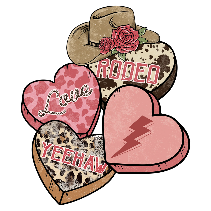 Love Rodeo Yeehaw Valentine's Day Cowboy Design | DTF Dallas