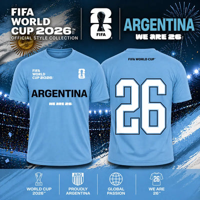 FIFA World Cup 2026 Argentina Shirt - Official "We Are 26" T-shirt - DTF Dallas 