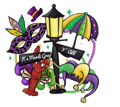 It's Mardi Gras Y'all Design DTF-Ready to Press | DTF Dallas - DTF Dallas 
