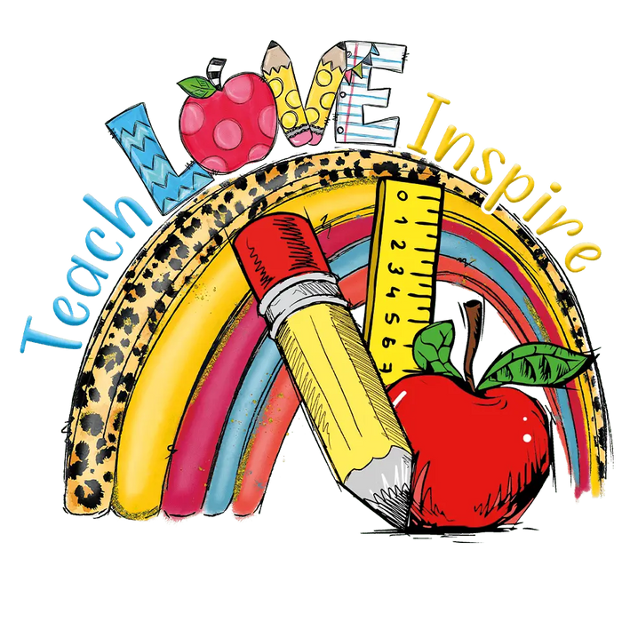 Teach Love Inspire   V1 pressed on a garment