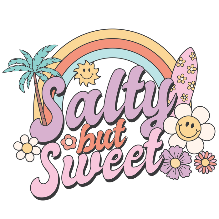 Salty But Sweet Summer Design pressed on a garment