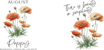 UV DTF 16 oz Libbey Cup Wrap August Poppy | DTF Dallas - DTF Dallas 