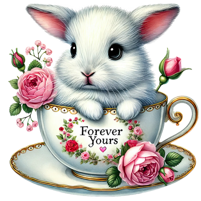 Happy Valentine's Day Bunny Coffee Design | DTF Dallas - DTF Dallas 