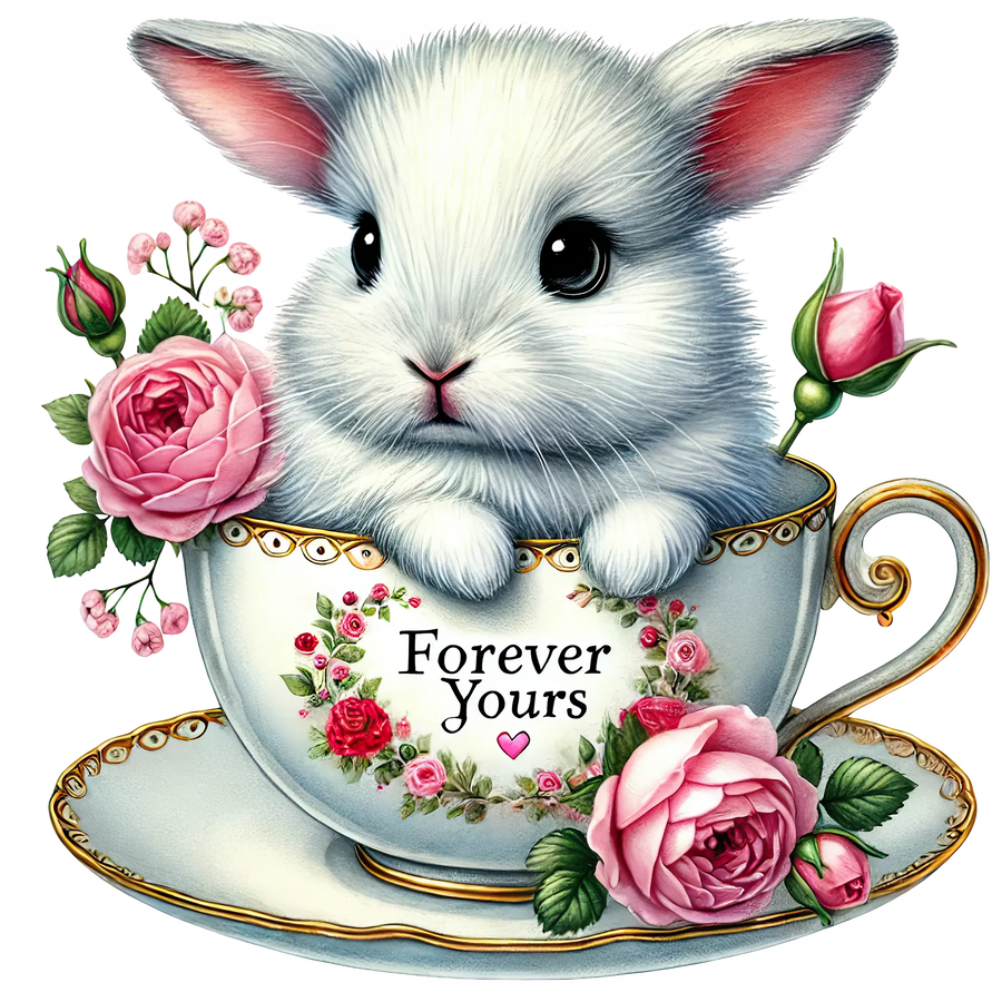 Happy Valentine's Day Bunny Coffee Design | DTF Dallas