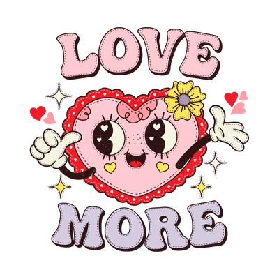 Love More Valentine's Day Heart Design | DTF Dallas - DTF Dallas 