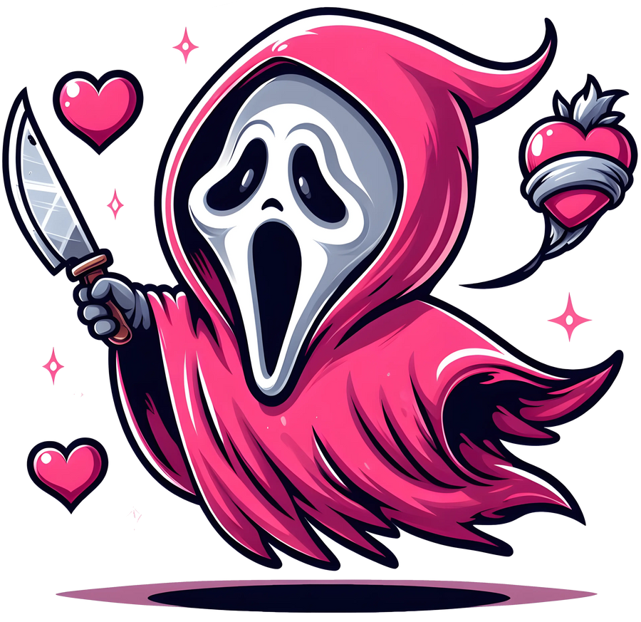 Ghostface Couple Heart Design - DTF Ready To Press