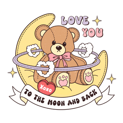 Love You to the Moon - Back Valentine's Design | DTF Dallas - DTF Dallas 