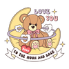 Love You To The Moon And Back Valentine's Day Design - DTF Ready To Press