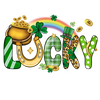 Lucky Saint Patrick's Day Rainbow Gold Design - DTF Ready To Press